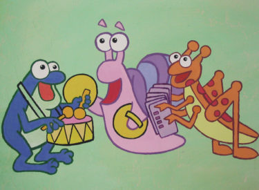 Children’s bedroom mural Dora the Explorer detail