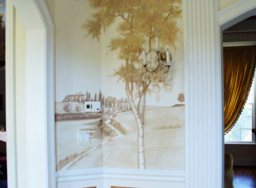 Detail of trompe l’oeil mural