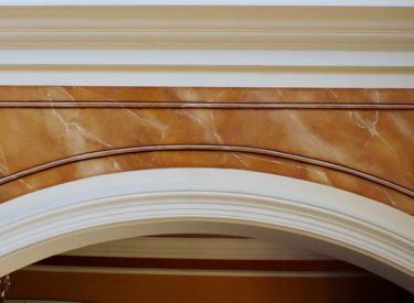 Detail of trompe l’oeil marble