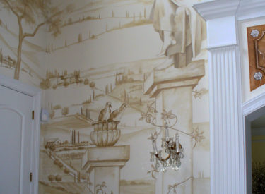 Detail of trompe l’oeil mural