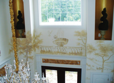 Detail of trompe l’oeil mural