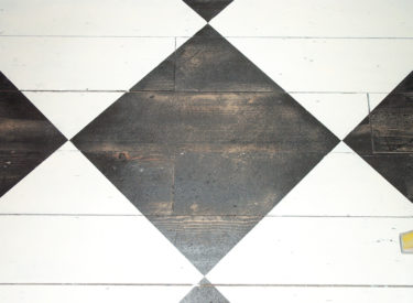 Painted diamond pattern with distressing