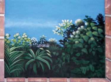 Family room trompe l’oeil mural detail