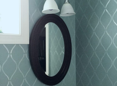 Guest bath metallic custom stencil