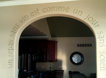 Custom stencil – A meal without wine is a day without sunshine