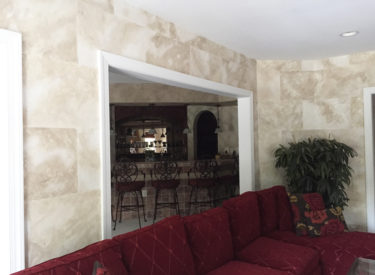 Textured faux stone blocks
