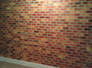 Textured faux bricks