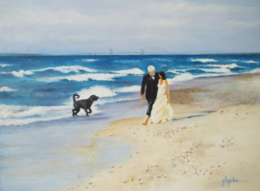 Doug & Rhonda – 18″x12″ Oil  – Mackinaw Island Wedding