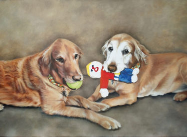 Lexie & Cyder – 18″ x 40″ Oil