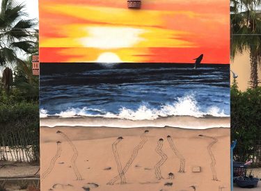 Pool house mural in Baja, Mexico